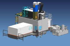 CAD Ansicht einer komplexen Maschinenverkleidung